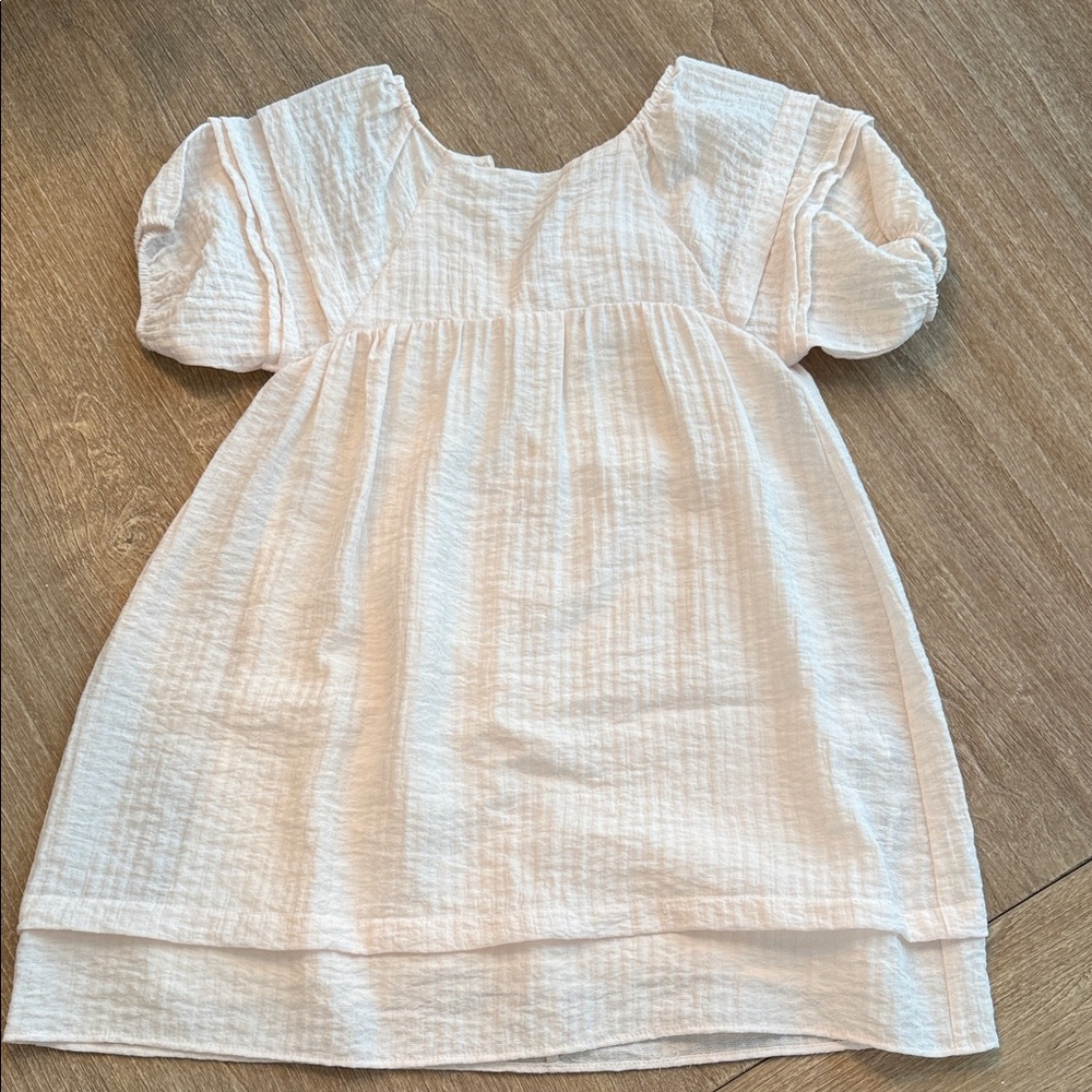 Zara Kids Soft Cream Blouse with Puff Sleeves